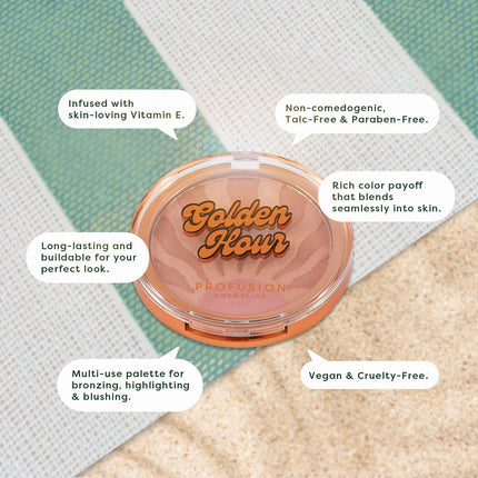 Profusion Cosmetics - West Coast Glow | Golden Hour Luminous Bronze & Glow Palette
