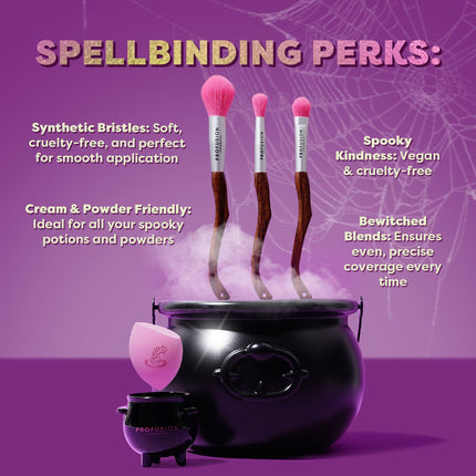 Profusion Cosmetics - Monster Bash | Witch's Broom Closet Face & Eye Brush Set