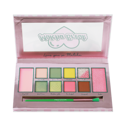 Profusion Cosmetics - Matcha Break 10 Shade Palette & Brush