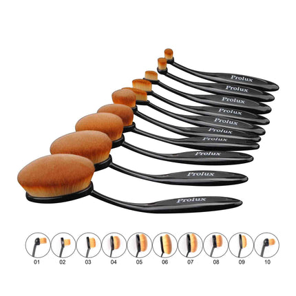 Prolux Cosmetics - Oval Deluxe Brush Set