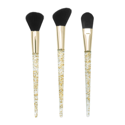 Prolux Cosmetics - Gold Flakes 3-Piece Brush Set