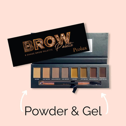 Prolux Cosmetics - Eyebrow Makeup Kits | 8 Shade Brow Palette with Brush