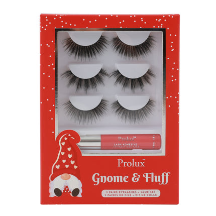 Prolux Cosmetics - Gnome & Fluff: 3 Pairs Eyelashes & Glue Set
