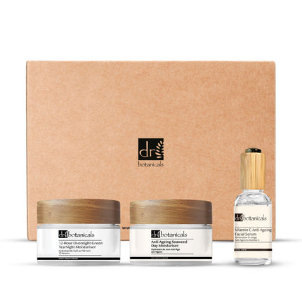 skinChemists US - 12-Hour Overnight Green Tea Night Moisturiser Seaweed Face Moisturiser Vitamin C Anti-Ageing Facial Serum