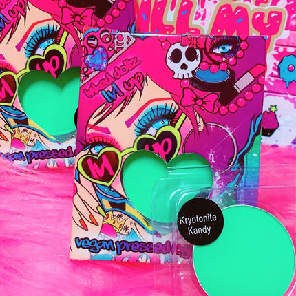 Inked Doll Cosmetics - *UV* KRYPTONITE KANDY! (Bright Green) PRESSED EYESHADOW SINGLE