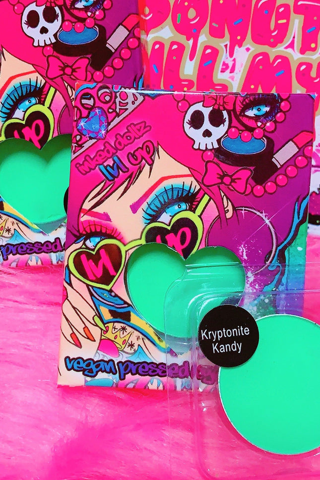 Inked Doll Cosmetics - *UV* KRYPTONITE KANDY! (Bright Green) PRESSED EYESHADOW SINGLE