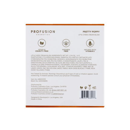 Profusion Cosmetics - Petal Perfect | Pretty Poppy Lip & Cheek Cream Blush