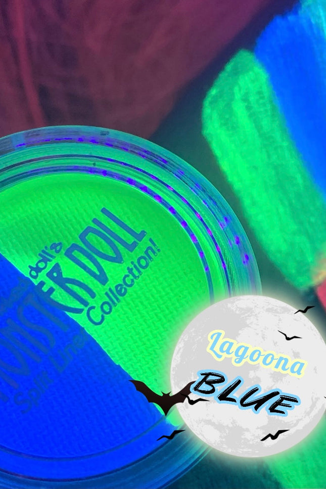 Inked Doll Cosmetics - (HUGE!) Monster Doll LAGOONA BLUE *UV Neon Pastel* SPLIT LINER/ FACE BODY PAINT
