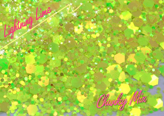 Inked Doll Cosmetics - LIGHTNING LIME *UV*Chunky Glamdoll Glitter