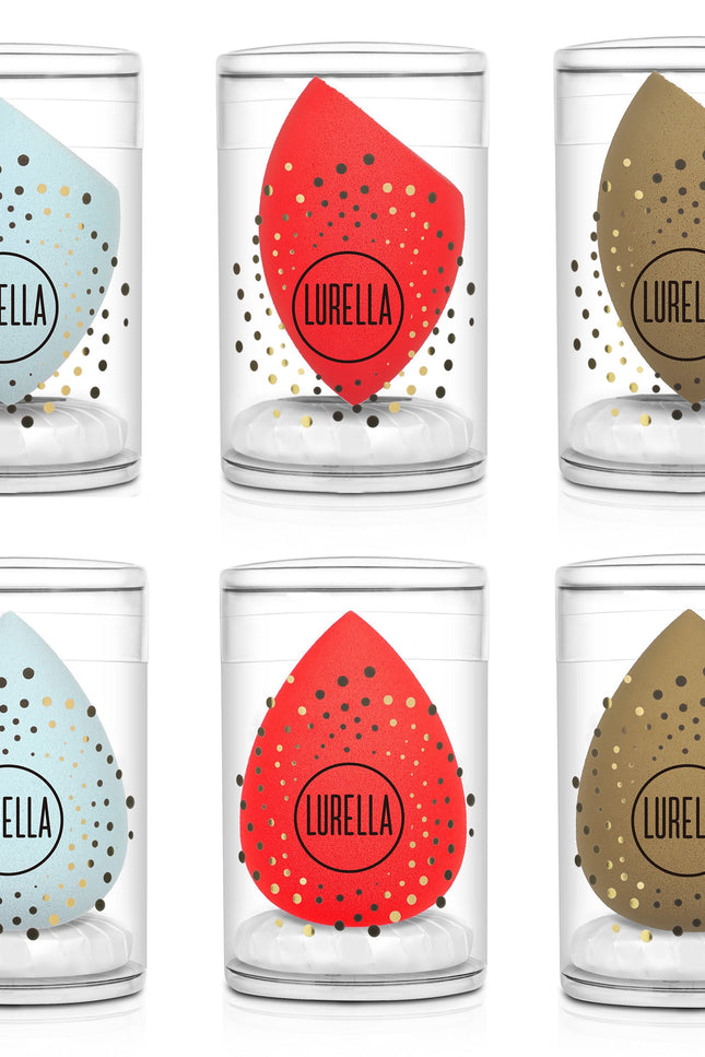 Lurella Cosmetics - 3 Angled, 3 Tear Drop Beauty Sponges