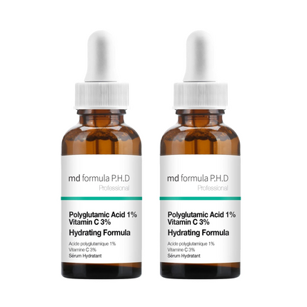 skinChemists US - MD Formula Hydrating Serum Polyglutamic Acid 1%, Vitamin C 3% 30ml Twin Value Savings Pack