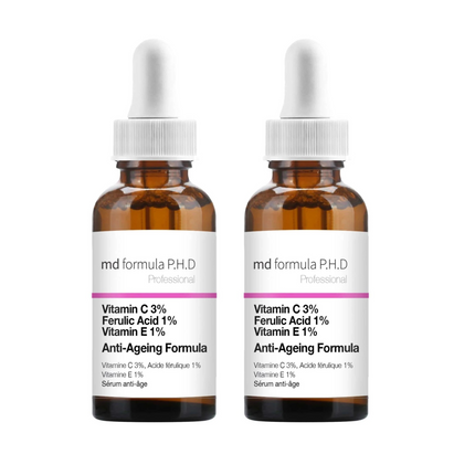 skinChemists US - MD Formula Anti-Ageing Serum Vitamin C 3%, Ferulic Acid 1%, Vitamin E 1% 30ml Twin Value Savings Pack