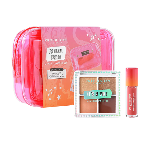 Profusion Cosmetics - It's a Vibe | Festival Ready 3-pc Bag & Cosmetic Set