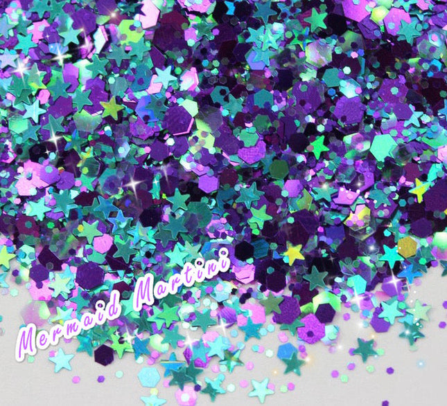 Inked Doll Cosmetics - MERMAID MARTINI Chunky Festival Glamdoll Glitter