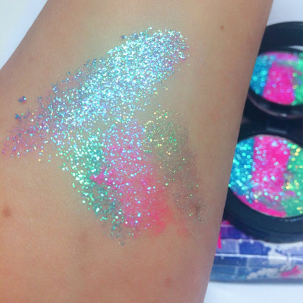 Inked Doll Cosmetics - *MERMAID PRINCESS !*  Iridescent Glitter Pressed Single!