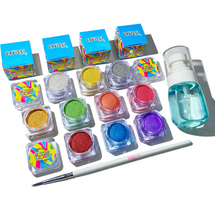 Gavissi Beauty - METALLICS BUNDLE: 10 LINERS + BRUSH + SPRAY BOTTLE