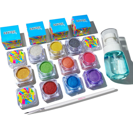 Gavissi Beauty - METALLICS BUNDLE: 10 LINERS + BRUSH + SPRAY BOTTLE