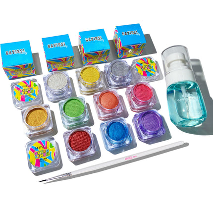 Gavissi Beauty - METALLICS BUNDLE: 10 LINERS + BRUSH + SPRAY BOTTLE