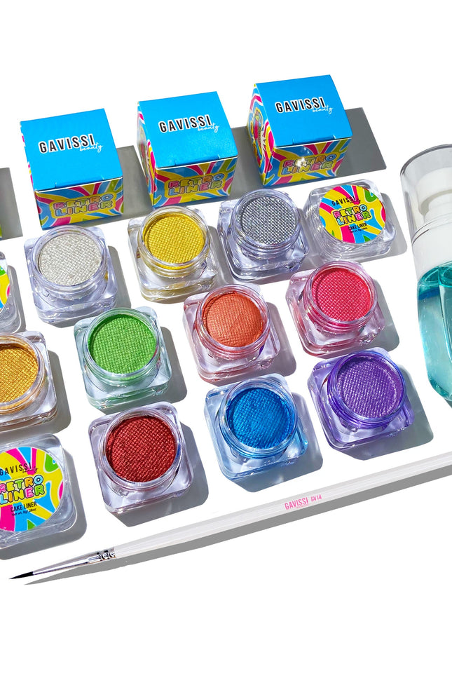 Gavissi Beauty - METALLICS BUNDLE: 10 LINERS + BRUSH + SPRAY BOTTLE