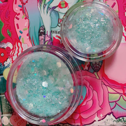 Inked Doll Cosmetics - MINT CRYSTALS  Chunky GlamDoll Glitter