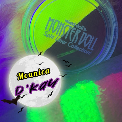 Inked Doll Cosmetics - (HUGE!) Monster Doll MOANICA D'KAY *UV Neon Pastel* SPLIT LINER/FACE/BODY PAINT