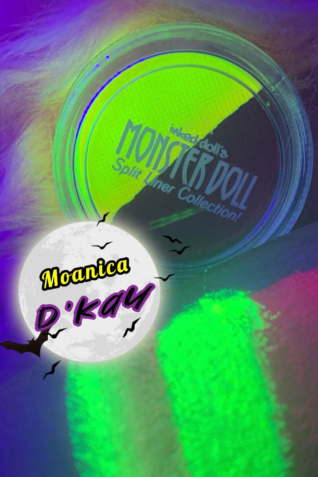 Inked Doll Cosmetics - (HUGE!) Monster Doll MOANICA D'KAY *UV Neon Pastel* SPLIT LINER/FACE/BODY PAINT