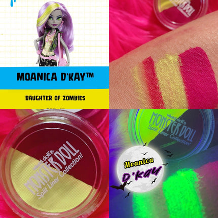 Inked Doll Cosmetics - (HUGE!) Monster Doll MOANICA D'KAY *UV Neon Pastel* SPLIT LINER/FACE/BODY PAINT