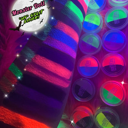 Inked Doll Cosmetics - (HUGE!) Monster Doll VENUS McFLYTRAP *UV Neon Pastel* SPLIT LINER/FACE/BODY PAINT