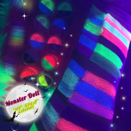 Inked Doll Cosmetics - (HUGE!) Monster Doll TWYLA *UV Neon Pastel* SPLIT LINER/FACE/BODY PAINT