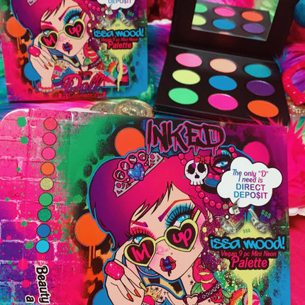 Inked Doll Cosmetics - ISSA MOOD!! 9 PC MINI *BLACKLIGHT* NEON PALETTE