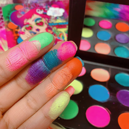 Inked Doll Cosmetics - ISSA MOOD!! 9 PC MINI *BLACKLIGHT* NEON PALETTE