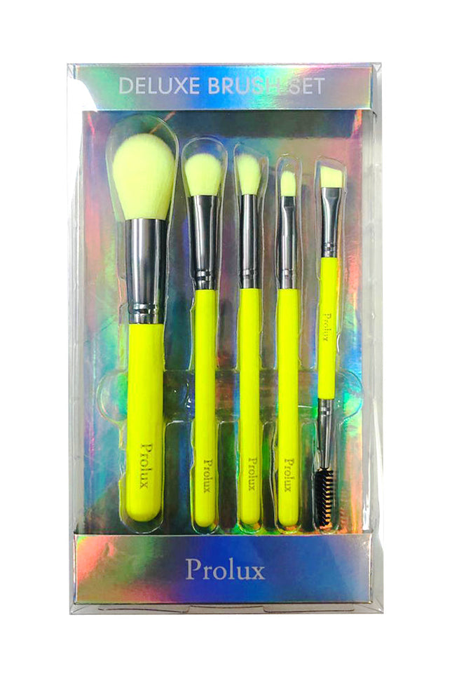 Prolux Cosmetics - Deluxe 5 Piece Neon Brush Set
