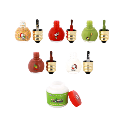 Profusion Cosmetics - Peanuts Holiday | Sparkling With Joy 5 PC Nail Polish Set & Nail Polish Remover