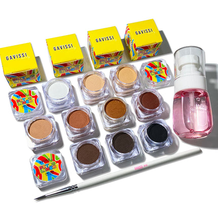 Gavissi Beauty - NEUTRALS BUNDLE: 10 LINERS + BRUSH + SPRAY BOTTLE