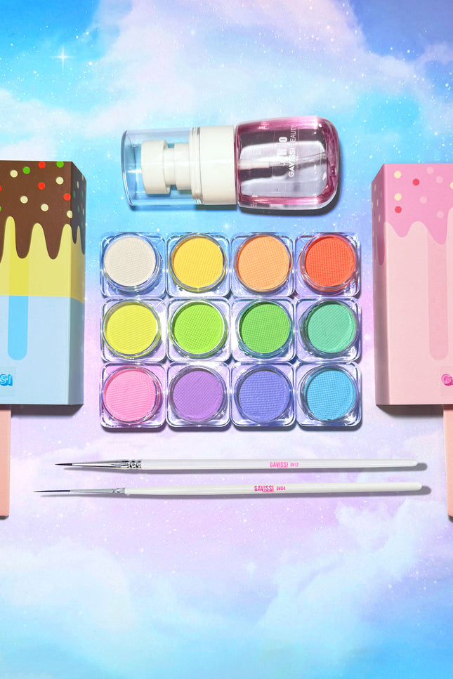 Gavissi Beauty - UV PASTEL BUNDLE: 12 LINERS + BRUSH + SPRAY BOTTLE