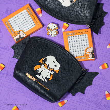 Profusion Cosmetics - Peanuts Halloween | Count Snoopy Cosmetic Bag Set with Gems