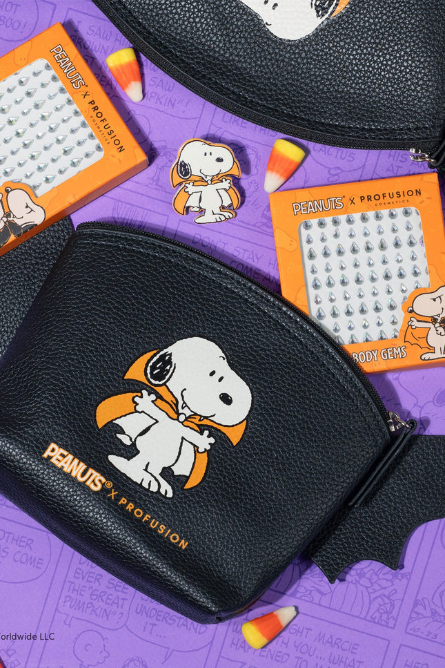 Profusion Cosmetics - Peanuts Halloween | Count Snoopy Cosmetic Bag Set with Gems