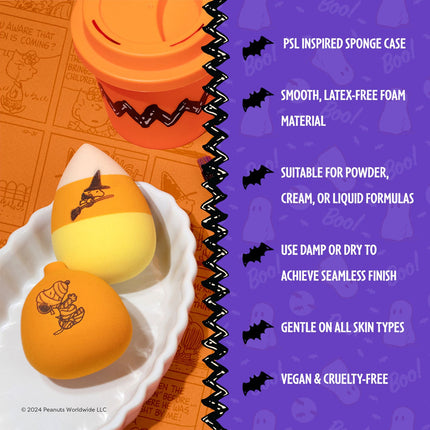 Profusion Cosmetics - Peanuts Halloween | Pumpkin Blend Sponge Set w/ Holder