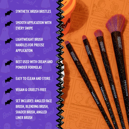 Profusion Cosmetics - Peanuts Halloween | Witchy Blend 4 PC Eye & Face Brush Set