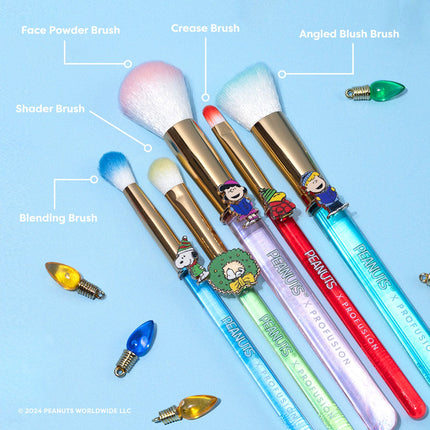 Profusion Cosmetics - Peanuts Holiday | Merry & Bright Brush Set with Case