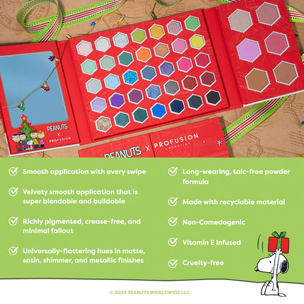 Profusion Cosmetics - Peanuts Holiday | Snoopy's Starlit Holiday 41 Shade Face & Eye Palette