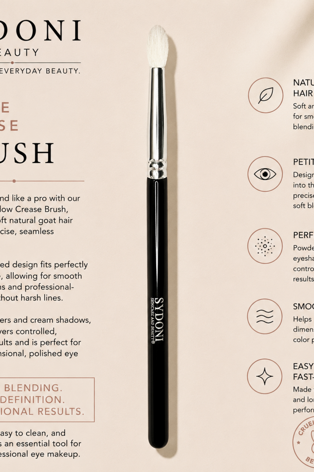 Sydoni - PETITE EYESHADOW CREASE BRUSH (GOAT HAIR)