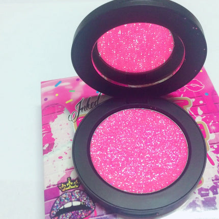 Inked Doll Cosmetics - "PINK SUGAR !" Single Pressed Glitter Palette