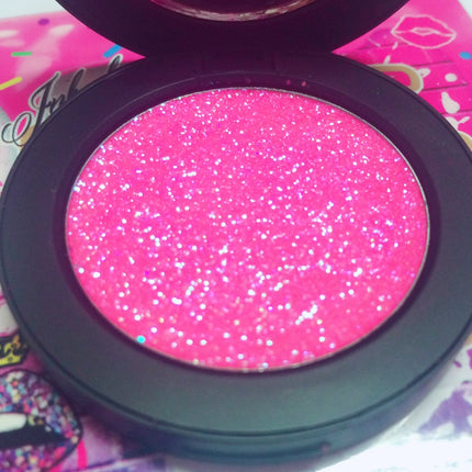 Inked Doll Cosmetics - "PINK SUGAR !" Single Pressed Glitter Palette
