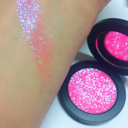 Inked Doll Cosmetics - "PINK SUGAR !" Single Pressed Glitter Palette