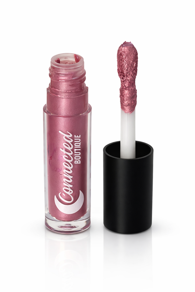 Connected Boutique - Rose- Metallic Pink Bold Longwear Liquid Lipstick – Transfer‑Proof Matte
