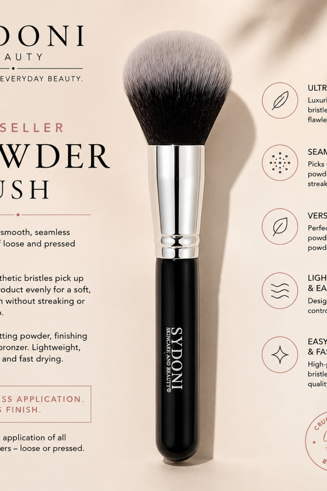 Sydoni - BEST SELLER! POWDER BRUSH (SYNTHETIC HAIR)