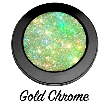 Inked Doll Cosmetics - "GOLD CHROME!" Single Pressed Glitter Palette