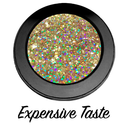 Inked Doll Cosmetics - "EXPENSIVE TASTE!" Single Pressed Glitter Palette