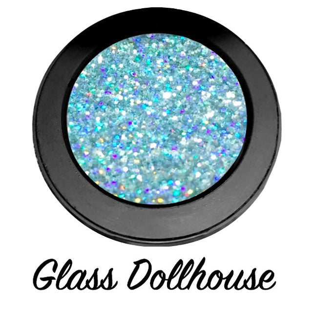 Inked Doll Cosmetics - "GLASS DOLLHOUSE!" Single Pressed Glitter Palette